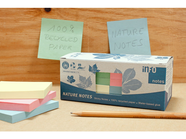 Info Notes 75x75mm assorti recycled doos a 12 blok