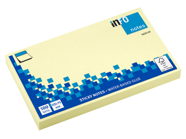 Info Opmerkingen 125x75mm geel blok a 100 vel