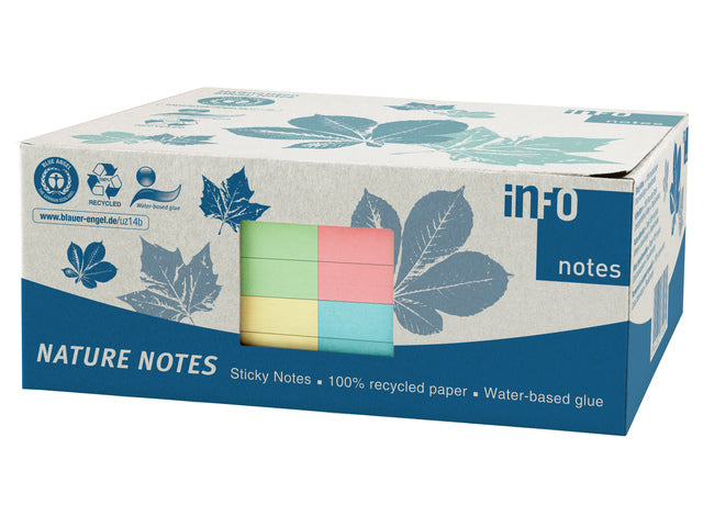 Info Notes 125x75mm assorti recycled doos a 12 blok