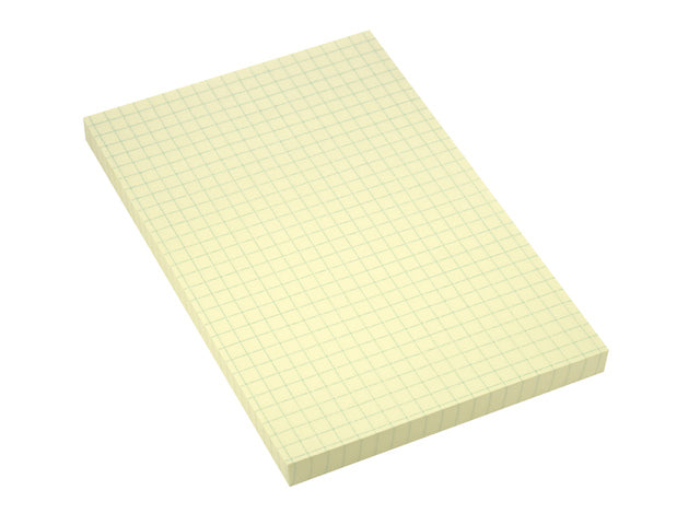 Powernotes geruit geel 100x150mm blok a 100 vel.