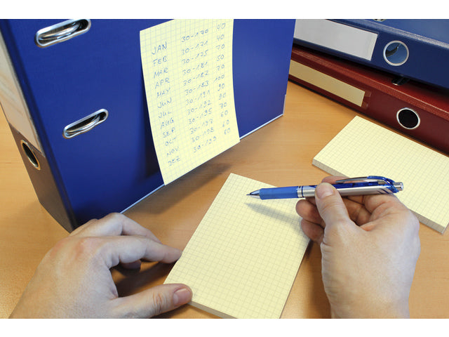Info Notes 100x150mm geel geruit blok a 100 vel