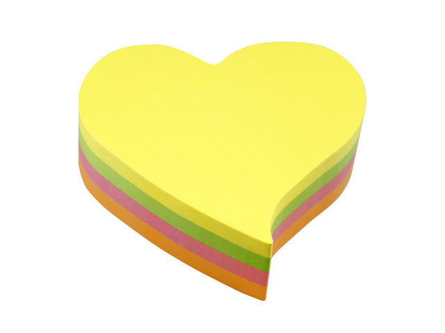 Info shaped sticky notes 68x68 'hart' assorti 200 vel
