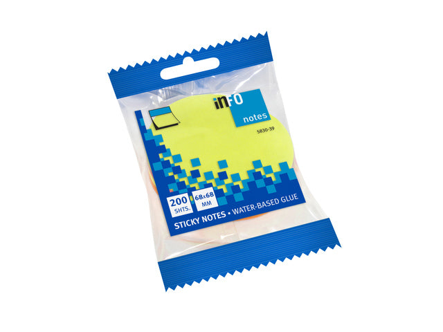 Info shaped sticky notes 70x70 tekstballon assorti 200 vel