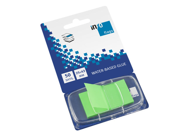 Infovlaggen 25x43mm groen blister à 50 stuks
