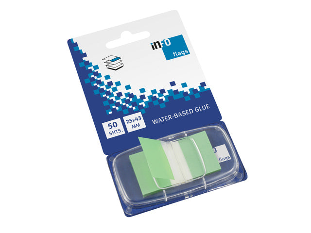 Infovlaggen 25x43mm groen blister à 50 stuks