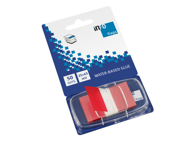 Infovlaggen 25x43mm rood blister à 50 stuks