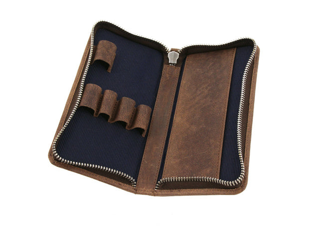 Etui Alassio jagerleer bruin 17x8x2,5cm