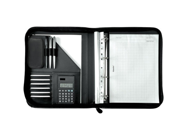 Conferentiekaart Alassio RICCIONE A4 zwart kunstleer