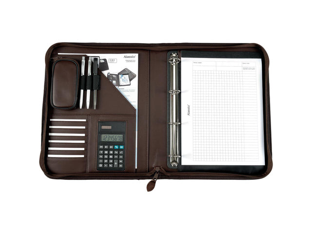 Congreskaart Alassio VITERBO A4 bruin kunstleer