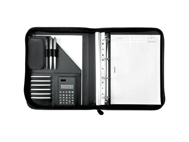 Congreskaart Alassio PORTO kunstleer finetouch A4 zwart