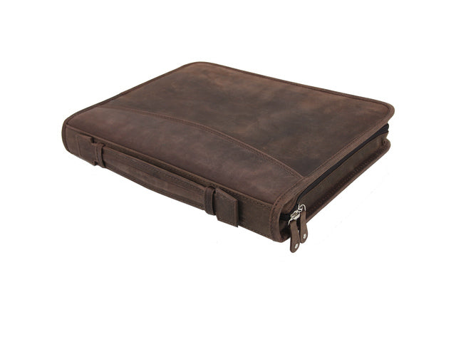 Vergaderkaart Pride and Soul A4 VIGGO Bruin leer met 4 ringenmechaniek