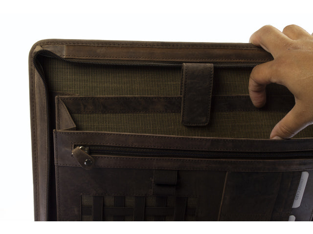 Conferentiemap Pride and Soul A4 VIGGO Bruin leer met 4 ringsmechaniek