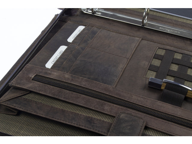 Conferentiemap Pride and Soul A4 VIGGO Bruin leer met 4 ringsmechaniek