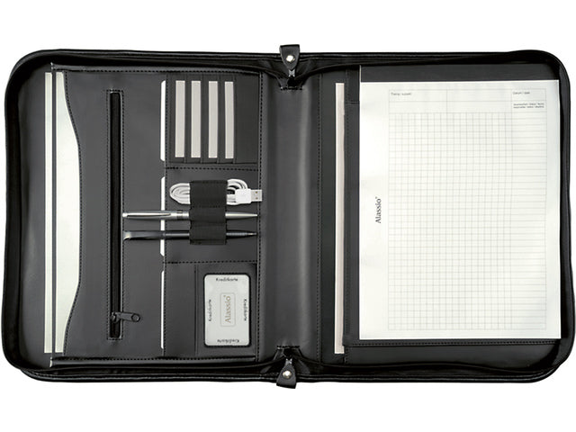 Kunstlederen Schreibkarte Alassio VERNAZZA A4 schwarz