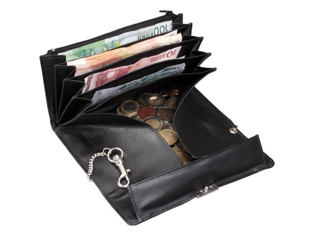 Kelnerportefeuille Alassio, zwart nappaleer