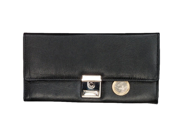Kelnerportefeuille Alassio. Zwart nappa leer.
