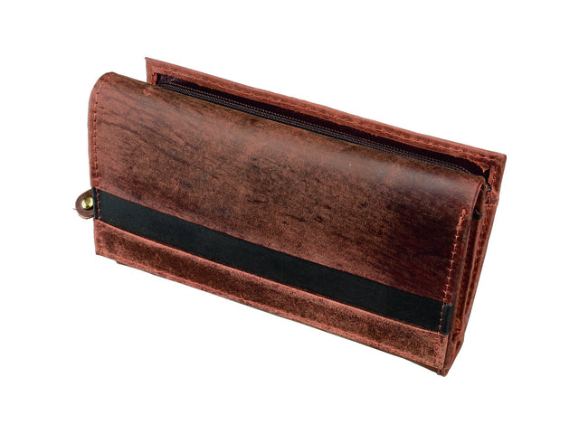 Damesportefeuille Pride and Soul leer braun 14,5x9cm