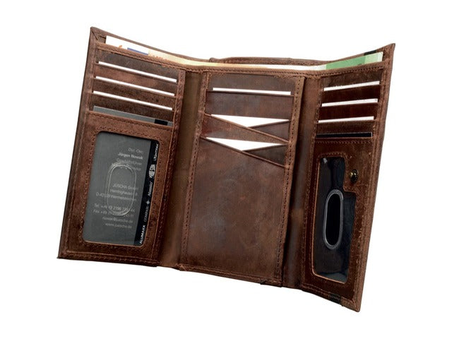 Damesportefeuille Pride and Soul leer braun 14,5x9cm