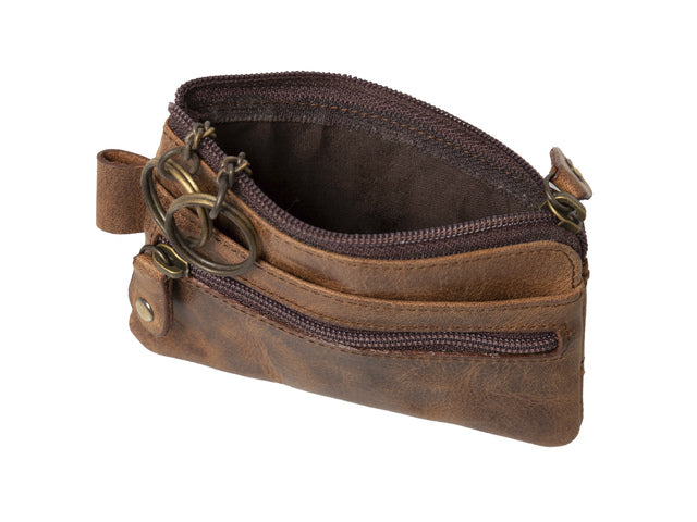 Sleuteletui Alassio 7,5x10x1cm Leer bruin