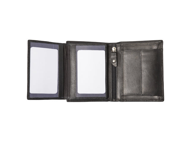 Portefeuille Alassio 12x9,5x2,5cm Leer zwart