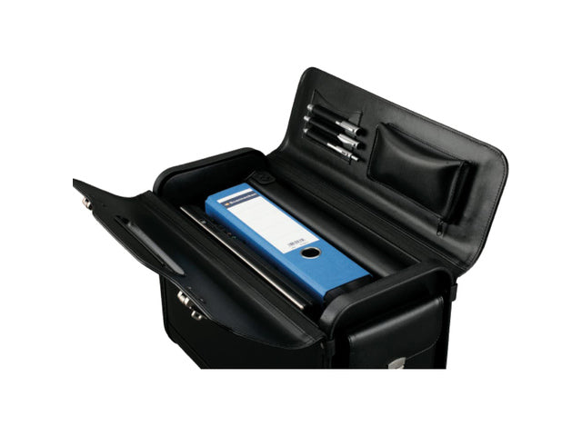 Pilotenkoffer Alassio GENOVA. Zwart kunstleer.