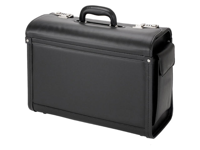 Pilotenkoffer Alassio GENOVA. Zwart kunstleer.