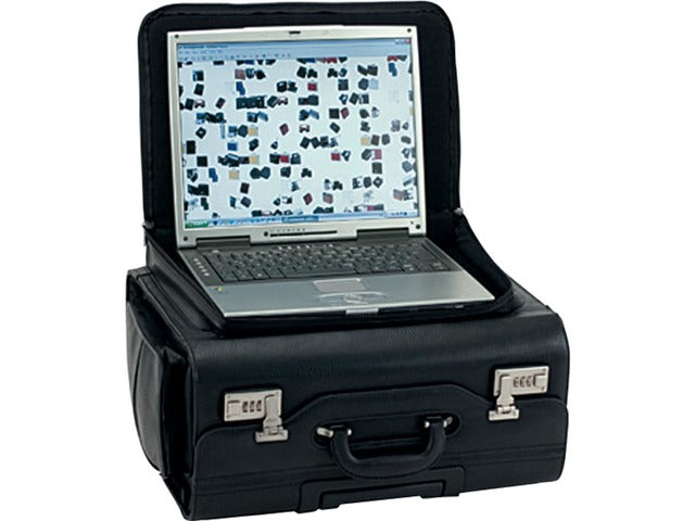 Trolley pilotenkoffer Alassio SAN REMO. Zwart kunstleer.