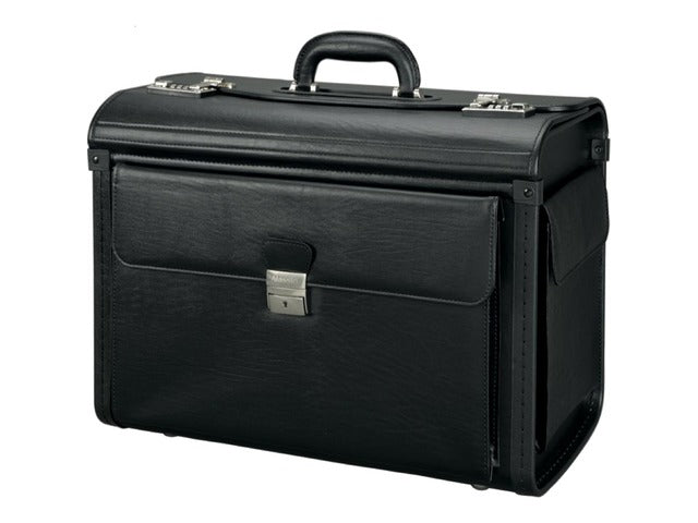 Pilotenkoffer Alassio VICENZA. Zwart kunstleer.
