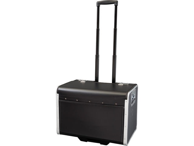 Trolley pilotenkoffer Alassio PARMA zwart imitatieleer.