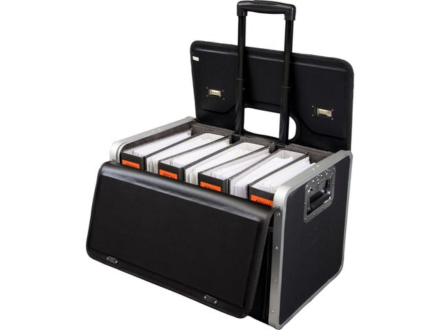 Trolley pilotenkoffer Alassio PARMA zwart imitatieleer.