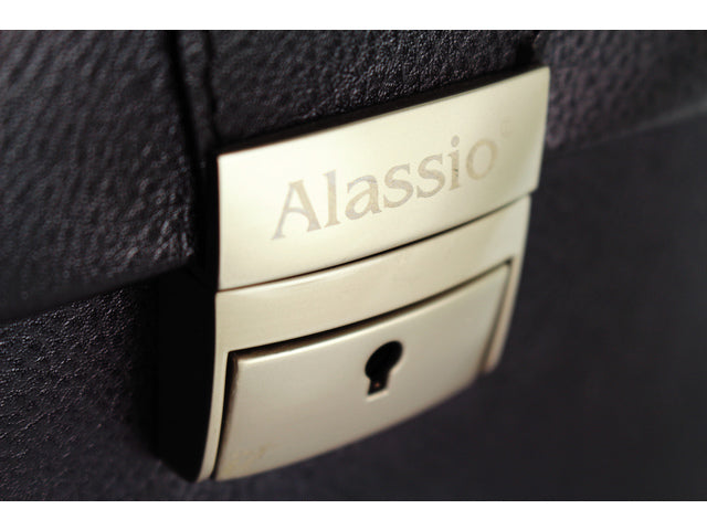 Pilotenkoffer Alassio VERONA. Zwart leer.