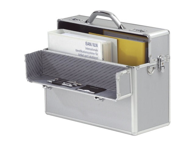 Pilotenkoffer Alumaxx ALPHA silberfarbenes Aluminium.