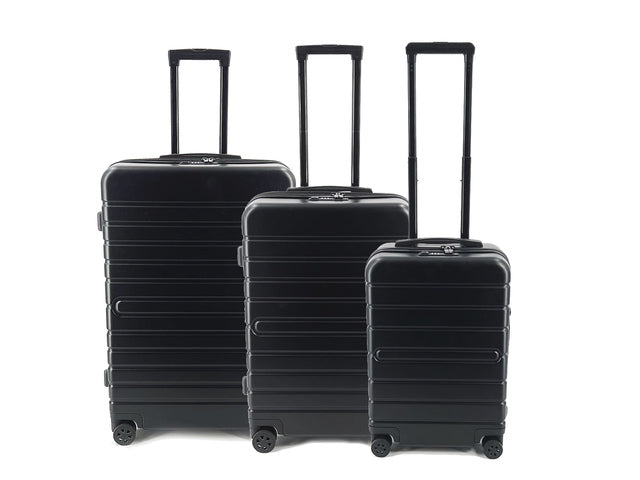 Reistrollyset JSA 3-delig mat zwart gerecycled ABS