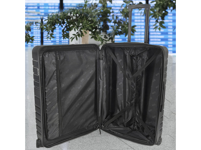 Reistrollyset JSA 3-delig mat zwart gerecycled ABS