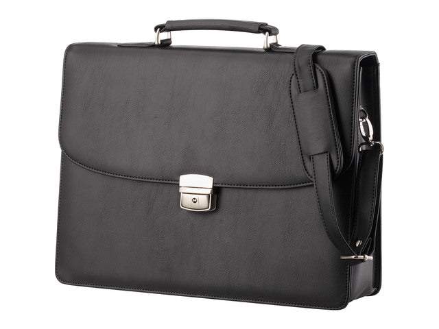 Aktetas Alassio ANZIO. Zwart kunstleer.