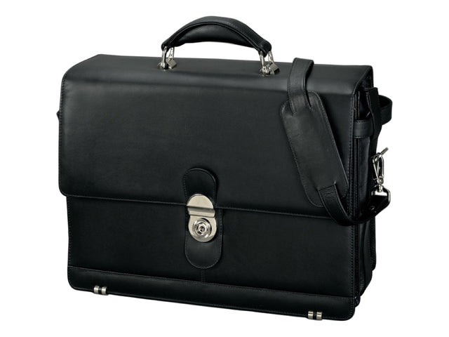 Aktetas Alassio MONZA. Zwart leer.