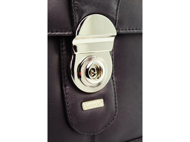 Aktetas Alassio MONZA. Zwart leer.