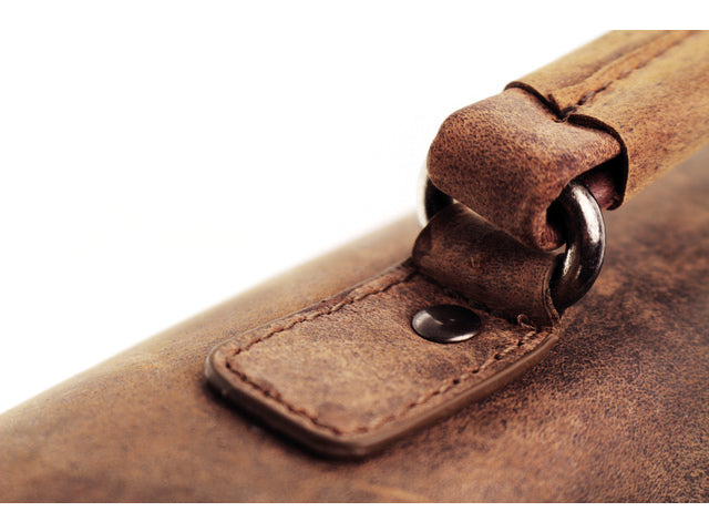 Laptop aktetas Pride and Soul CLOUD. Bruin leer.