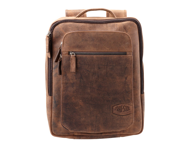 Laptoprugzak Pride and Soul JESTER. Bruin leer.