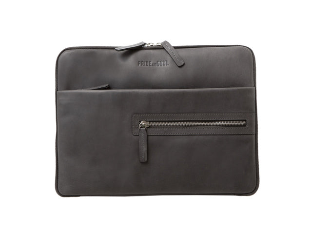 Schrijftablethoes Stolz und Seele. TERRA grijs leer