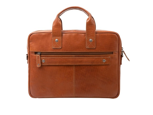 Aktetas Trots en Ziel. VERRASSING Leer Cognac