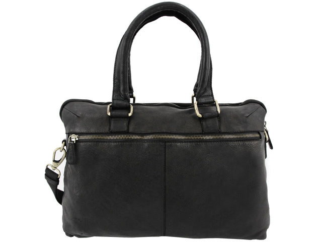 Damestas Roberto Romano SORRENTO zwart echt leer 24x38x8cm