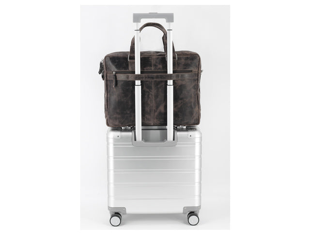 Laptop aktetas Roberto Romano TORINO bruin echt leer 31x42x12cm