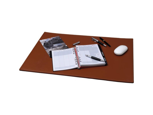 Bureauonderlegger Alassio echt leer. cognac 65x45cm