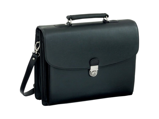 Aktetas Alassio FORTE. Zwart kunstleer.