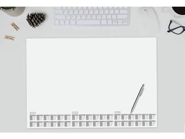 Bureauonderlegger Kangaro mit 30 Seiten Kalender 24/25/26, 595 x 410 mm, 5 Stück