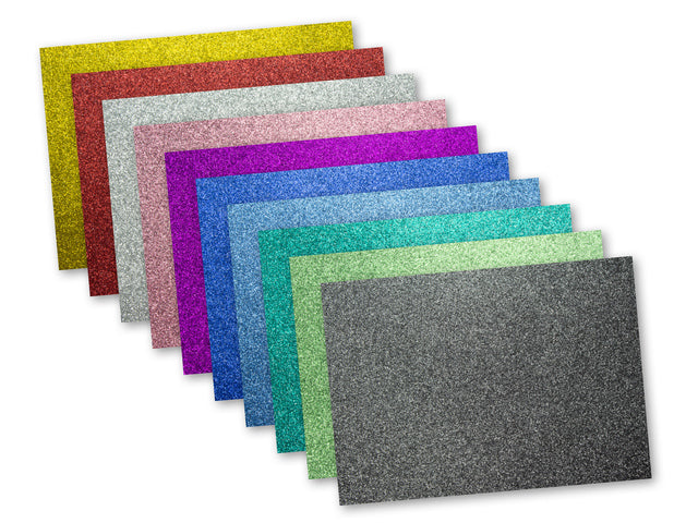 Glitterkarton Kangaro pak 10 vel 25x35cm, 10 kleuren 300 gram