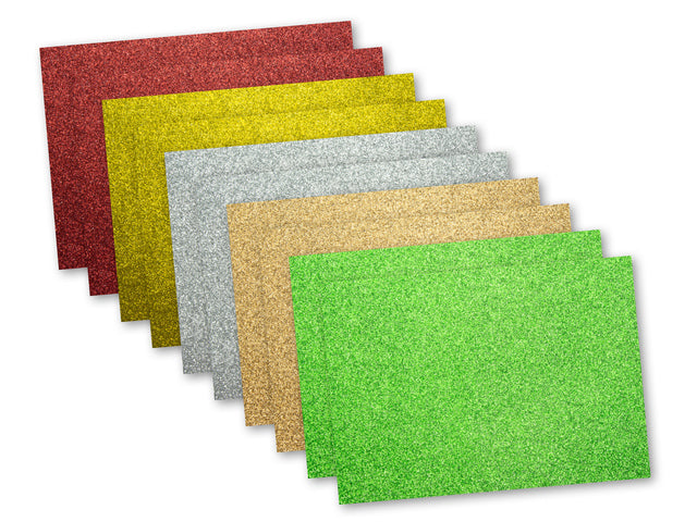 Glitterkarton Kangaro pak 10 vel 25x35cm, 2x5 kleuren 300 gram