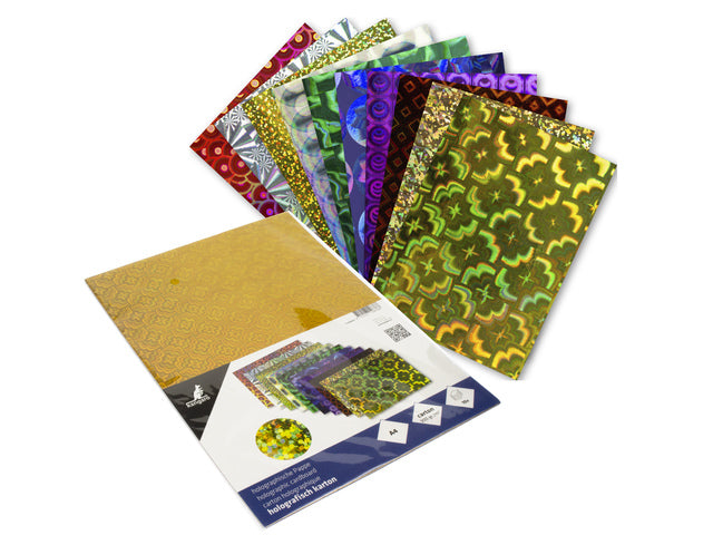 Holografisch karton Kangaro pak 10 vel A4 ass(1) 300 gram mix 1