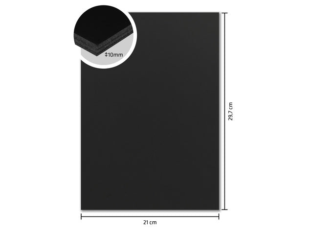 Foamboard Kangaro zwart A4 10 mm dik, 10 stuks 2 dubbelzijdig mat papier